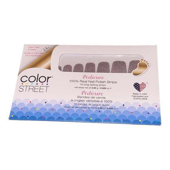 ☘️ Color Street PEDICURE MOONBURST Dusty Pink Glitter Toe Nail Set - Picture 2 of 8